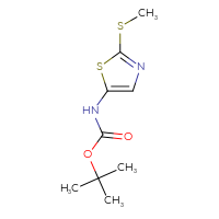 Chemical structure of tert-butyl N-[2-(methylsulfanyl)-1,3-thiazol-5-yl]carbamate - CSSB00132302185