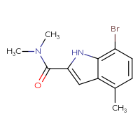 Chemical structure of 7-bromo-N,N,4-trimethyl-1H-indole-2-carboxamide - CSSB01994856785