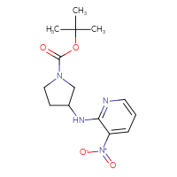 Chemical structure of tert-butyl 3-[(3-nitropyridin-2-yl)amino]pyrrolidine-1-carboxylate - CSSB00000071500