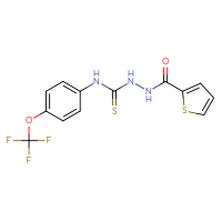Chemical structure of N-({[4-(trifluoromethoxy)phenyl]carbamothioyl}amino)thiophene-2-carboxamide - CSSB00025728372