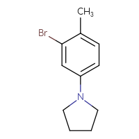 Chemical structure of 1-(3-bromo-4-methylphenyl)pyrrolidine - CSSB00012352868