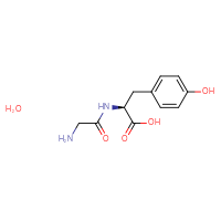 Chemical structure of (2S)-2-(2-aminoacetamido)-3-(4-hydroxyphenyl)propanoic acid hydrate - CSSB00015220460