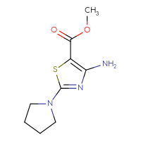 Chemical structure of methyl 4-amino-2-(pyrrolidin-1-yl)-1,3-thiazole-5-carboxylate - CSSB00012343648