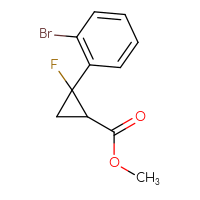 Chemical structure of methyl 2-(2-bromophenyl)-2-fluorocyclopropane-1-carboxylate - CSSB14948339649