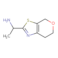 Chemical structure of 1-{4H,6H,7H-pyrano[4,3-d][1,3]thiazol-2-yl}ethan-1-amine - CSSB00000733539