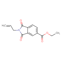Chemical structure of ethyl 1,3-dioxo-2-(prop-2-en-1-yl)-2,3-dihydro-1H-isoindole-5-carboxylate - CSSB02009327176