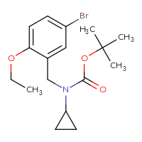 Chemical structure of tert-butyl N-[(5-bromo-2-ethoxyphenyl)methyl]-N-cyclopropylcarbamate - CSSB02123303130