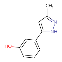 Chemical structure of 3-(3-methyl-1H-pyrazol-5-yl)phenol - CSSB00020895256