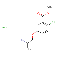 Chemical structure of methyl 5-(2-aminopropoxy)-2-chlorobenzoate hydrochloride - CSSB20963525599