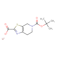 Chemical structure of lithium(1+) 5-[(tert-butoxy)carbonyl]-4H,5H,6H,7H-[1,3]thiazolo[5,4-c]pyridine-2-carboxylate - CSSB00138410570