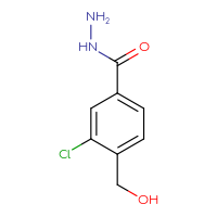 Chemical structure of 3-chloro-4-(hydroxymethyl)benzohydrazide - CSSB09658603484