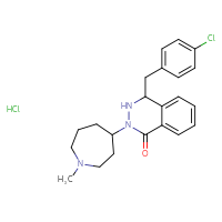 Chemical structure of 4-[(4-chlorophenyl)methyl]-2-(1-methylazepan-4-yl)-1,2,3,4-tetrahydrophthalazin-1-one hydrochloride - CSSB00025726764