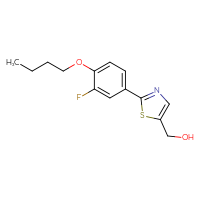 Chemical structure of [2-(4-butoxy-3-fluorophenyl)-1,3-thiazol-5-yl]methanol - CSSB06581107806