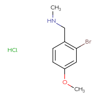 Chemical structure of [(2-bromo-4-methoxyphenyl)methyl](methyl)amine hydrochloride - CSSB20621630341