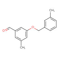 Chemical structure of 3-methyl-5-[(3-methylphenyl)methoxy]benzaldehyde - CSSB02504479758