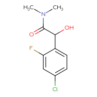 Chemical structure of 2-(4-chloro-2-fluorophenyl)-2-hydroxy-N,N-dimethylacetamide - CSSB01992381183