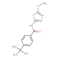 Chemical structure of 4-tert-butyl-N-[5-(methylsulfanyl)-1,3,4-thiadiazol-2-yl]benzamide - CSSB00121651406
