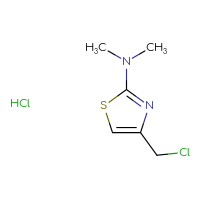 Chemical structure of 4-(chloromethyl)-N,N-dimethyl-1,3-thiazol-2-amine hydrochloride - CSSB14873766935