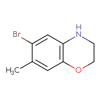 Chemical structure of 6-bromo-7-methyl-3,4-dihydro-2H-1,4-benzoxazine - CSSB00015823322