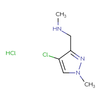 Chemical structure of [(4-chloro-1-methyl-1H-pyrazol-3-yl)methyl](methyl)amine hydrochloride - CSSB00102955497