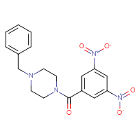 Chemical structure of 1-benzyl-4-(3,5-dinitrobenzoyl)piperazine - CSSB00025727362