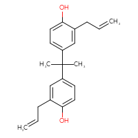Chemical structure of 4-{2-[4-hydroxy-3-(prop-2-en-1-yl)phenyl]propan-2-yl}-2-(prop-2-en-1-yl)phenol - CSSB00016988760