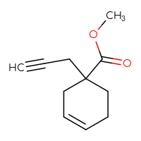Chemical structure of methyl 1-(prop-2-yn-1-yl)cyclohex-3-ene-1-carboxylate - CSSB00102743963