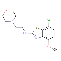 Chemical structure of 7-chloro-4-methoxy-N-[2-(morpholin-4-yl)ethyl]-1,3-benzothiazol-2-amine - CSSB00025754710