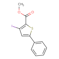 Chemical structure of methyl 3-iodo-5-phenylthiophene-2-carboxylate - CSSB07176688847