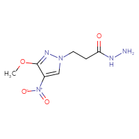 Chemical structure of 3-(3-methoxy-4-nitro-1H-pyrazol-1-yl)propanehydrazide - CSSB00010007590