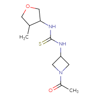 Chemical structure of 3-(1-acetylazetidin-3-yl)-1-(4-methyloxolan-3-yl)thiourea - CSSB21432505621