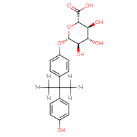 Chemical structure of (2S,3S,4S,5R,6S)-3,4,5-trihydroxy-6-{4-[2-(4-hydroxyphenyl)(1,1,1,3,3,3-²H₆)propan-2-yl]phenoxy}oxane-2-carboxylic acid - CSSB00159252263