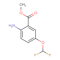 Chemical structure of methyl 2-amino-5-(difluoromethoxy)benzoate - CSSB00025703502