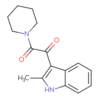 Chemical structure of 1-(2-methyl-1H-indol-3-yl)-2-(piperidin-1-yl)ethane-1,2-dione - CSSB00025731197