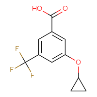 Chemical structure of 3-cyclopropoxy-5-(trifluoromethyl)benzoic acid - CSSB00102463444