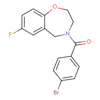Chemical structure of 4-(4-bromobenzoyl)-7-fluoro-2,3,4,5-tetrahydro-1,4-benzoxazepine - CSSB01005142700
