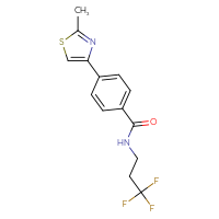 Chemical structure of 4-(2-methyl-1,3-thiazol-4-yl)-N-(3,3,3-trifluoropropyl)benzamide - CSSB00000726203
