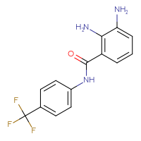 Chemical structure of 2,3-diamino-N-[4-(trifluoromethyl)phenyl]benzamide - CSSB00020624282