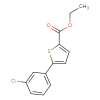 Chemical structure of ethyl 5-(3-chlorophenyl)thiophene-2-carboxylate - CSSB06585809999