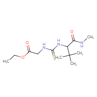 Chemical structure of ethyl 2-({[2,2-dimethyl-1-(methylcarbamoyl)propyl]carbamothioyl}amino)acetate - CSSB00025737713