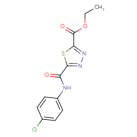 Chemical structure of ethyl 5-[(4-chlorophenyl)carbamoyl]-1,3,4-thiadiazole-2-carboxylate - CSSB00020596434