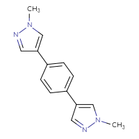 Chemical structure of 1-methyl-4-[4-(1-methyl-1H-pyrazol-4-yl)phenyl]-1H-pyrazole - CSSB06591883489
