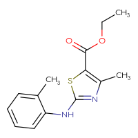 Chemical structure of ethyl 4-methyl-2-[(2-methylphenyl)amino]-1,3-thiazole-5-carboxylate - CSSB00015198456