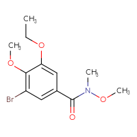Chemical structure of 3-bromo-5-ethoxy-N,4-dimethoxy-N-methylbenzamide - CSSB01395045047