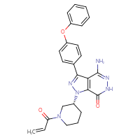 Chemical structure of 4-amino-3-(4-phenoxyphenyl)-1-[(3R)-1-(prop-2-enoyl)piperidin-3-yl]-1H,6H,7H-pyrazolo[3,4-d]pyridazin-7-one - CSSB03437847725