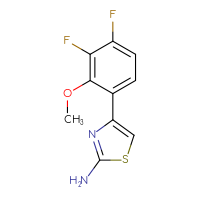 Chemical structure of 4-(3,4-difluoro-2-methoxyphenyl)-1,3-thiazol-2-amine - CSSB00103016792