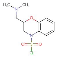 Chemical structure of 2-[(dimethylamino)methyl]-3,4-dihydro-2H-1,4-benzoxazine-4-sulfonyl chloride - CSSB21224775001