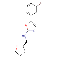 Chemical structure of 5-(3-bromophenyl)-N-{[(2R)-oxolan-2-yl]methyl}-1,3-oxazol-2-amine - CSSB21495869749