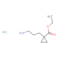 Chemical structure of ethyl 1-(3-aminopropyl)cyclopropane-1-carboxylate hydrochloride - CSSB20963525591