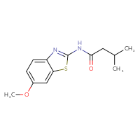 Chemical structure of N-(6-methoxy-1,3-benzothiazol-2-yl)-3-methylbutanamide - CSSB00026299270